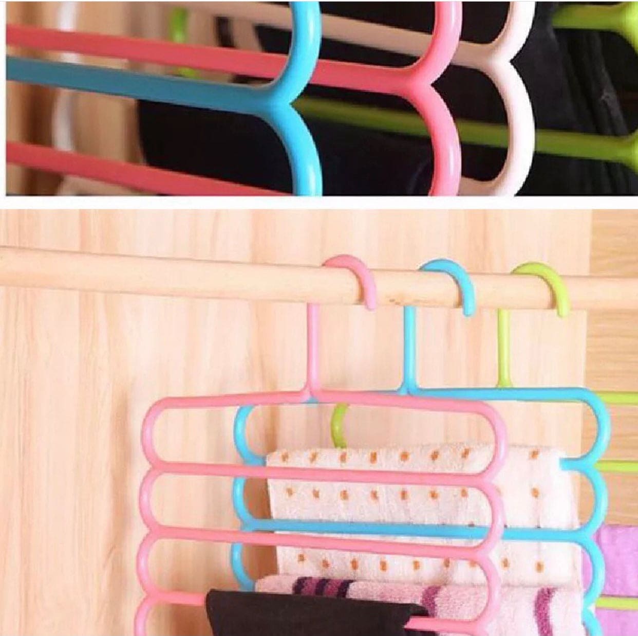 5 Layer Colorful Hanger, Multifunctional Clothes Hanger, Pants Hangers, Holders Trousers, Hanger Storage Rack, Clothes Hanger, Wardrobe Closet Organization, Clothing Hangers